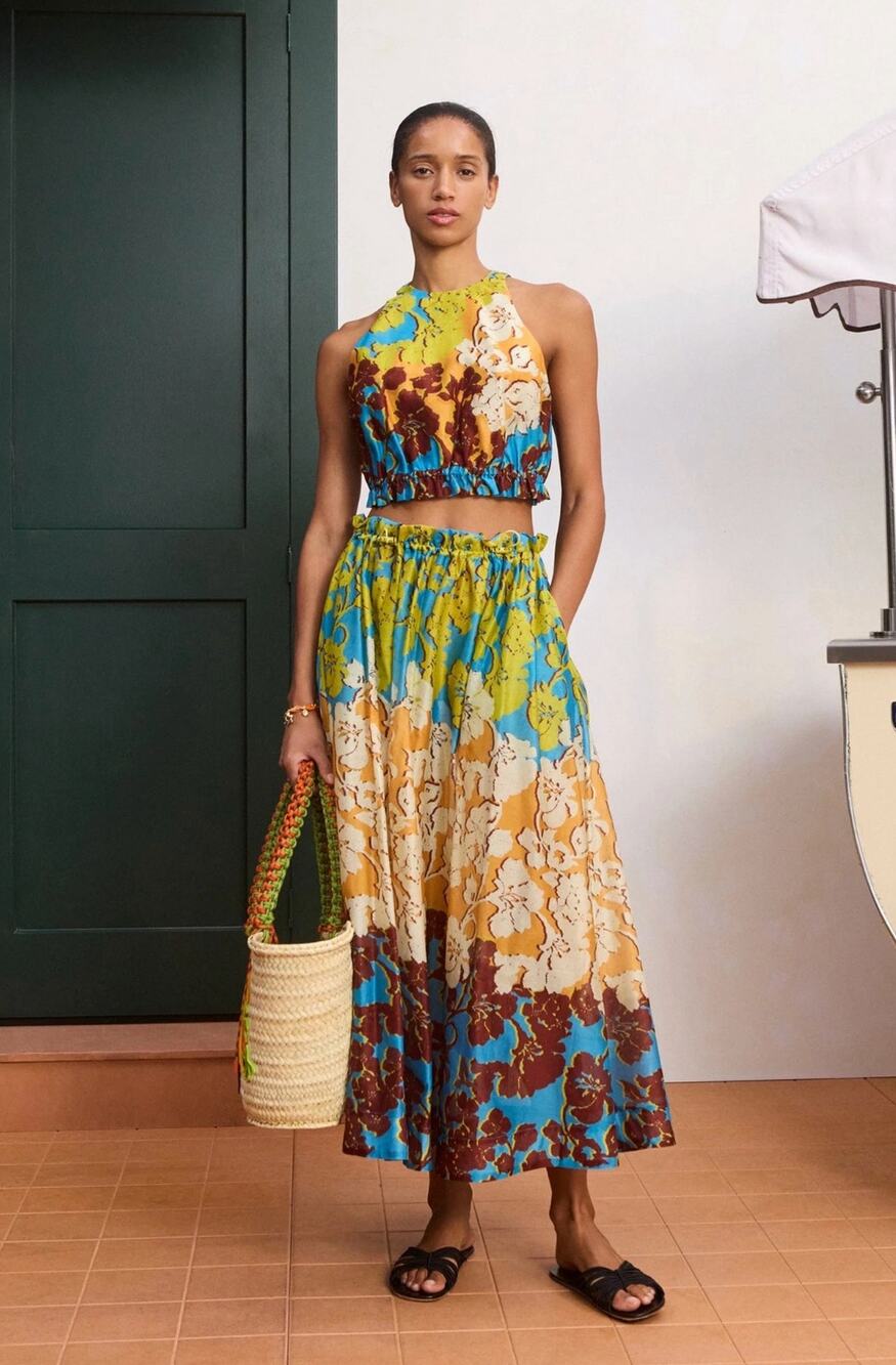 Alemais Splice Midi Skirt
